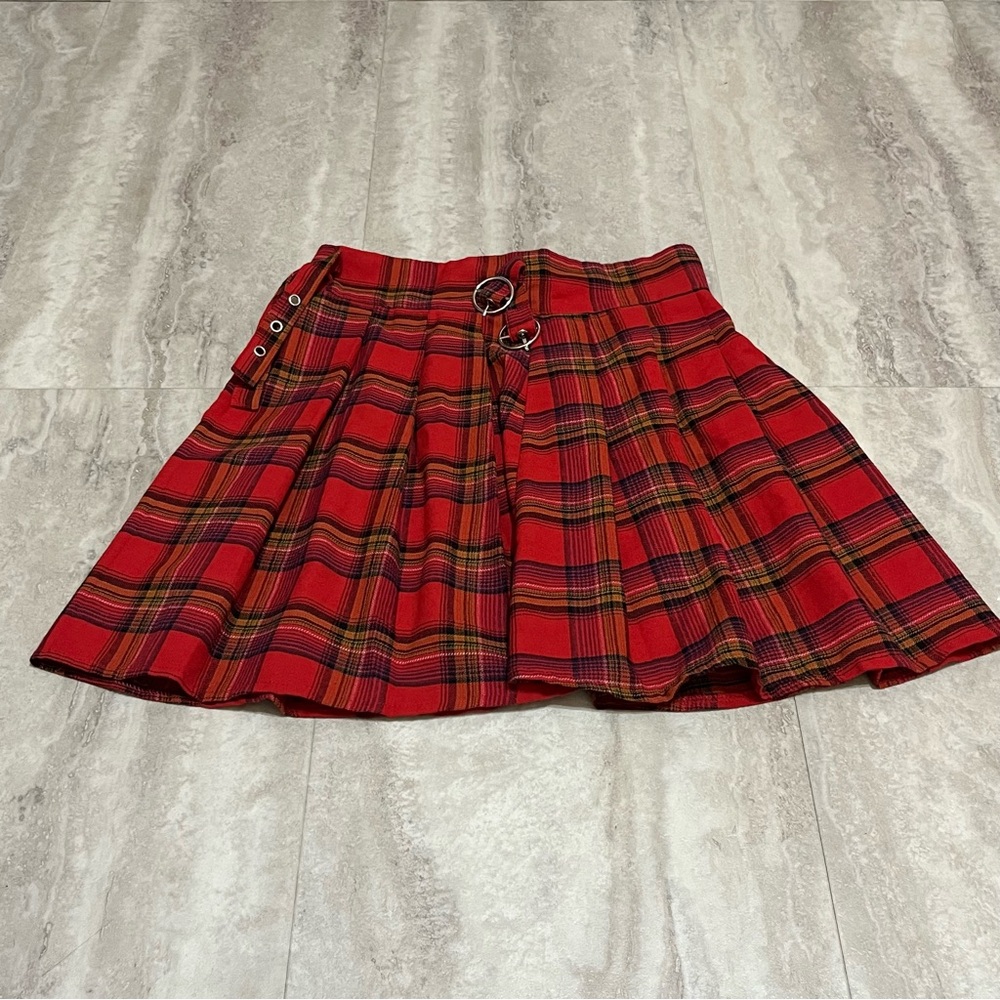 Plaid Red Skirt